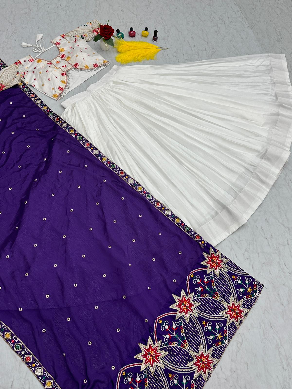 Pc N01 White Colour Chinon Embroidery Designer Lehenga Choli Wholesalers IN Delhi